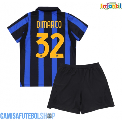 Camisa de time de futebol Inter Milan Federico Dimarco #32 Replicas 1º Equipamento Infantil 2026-27 Manga Curta (+ Calças curtas)